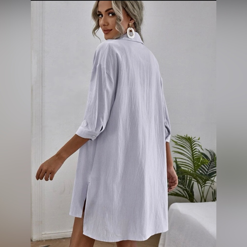 Ezwear Solid High Low Split Hem Shirt And Short - image 6